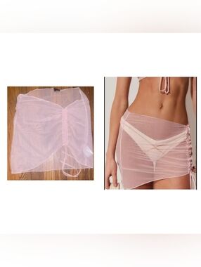UO Out From Under Sheer Swim Cover Up Skirt Pink M/L NEW NWOT